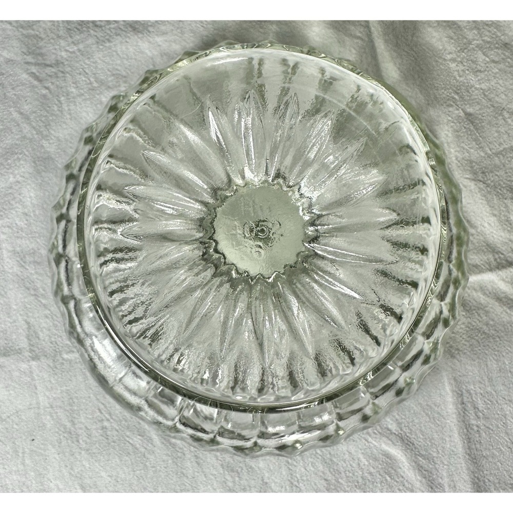 Vintage Hoosier Clear Glass Ribbed Compote Glass Marked HG 4052 MCM Candy Dish - Picture 3 of 6
